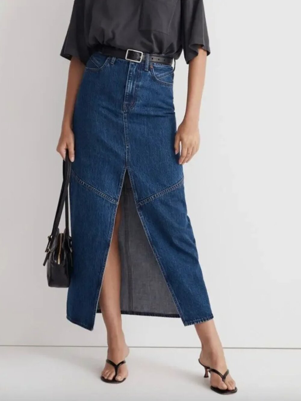 Madewell Denim Mid-Rise Maxi Skirt in Pineland Wash 30